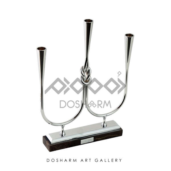 شمعدان سه شعله گره کروم (48006)