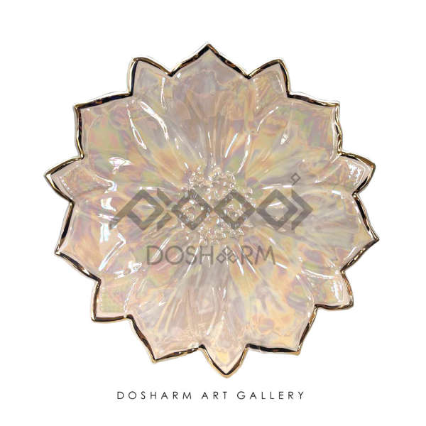 بشقاب بزرگ نیلوفر کرم (33764)