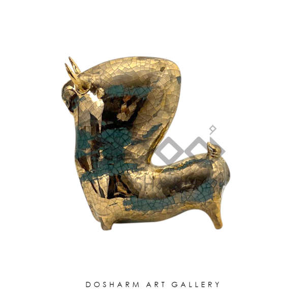 گاو  ورزا پتینه طلا سبز