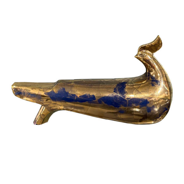 بلبل تاجدار پتینه طلا آبی (1249)